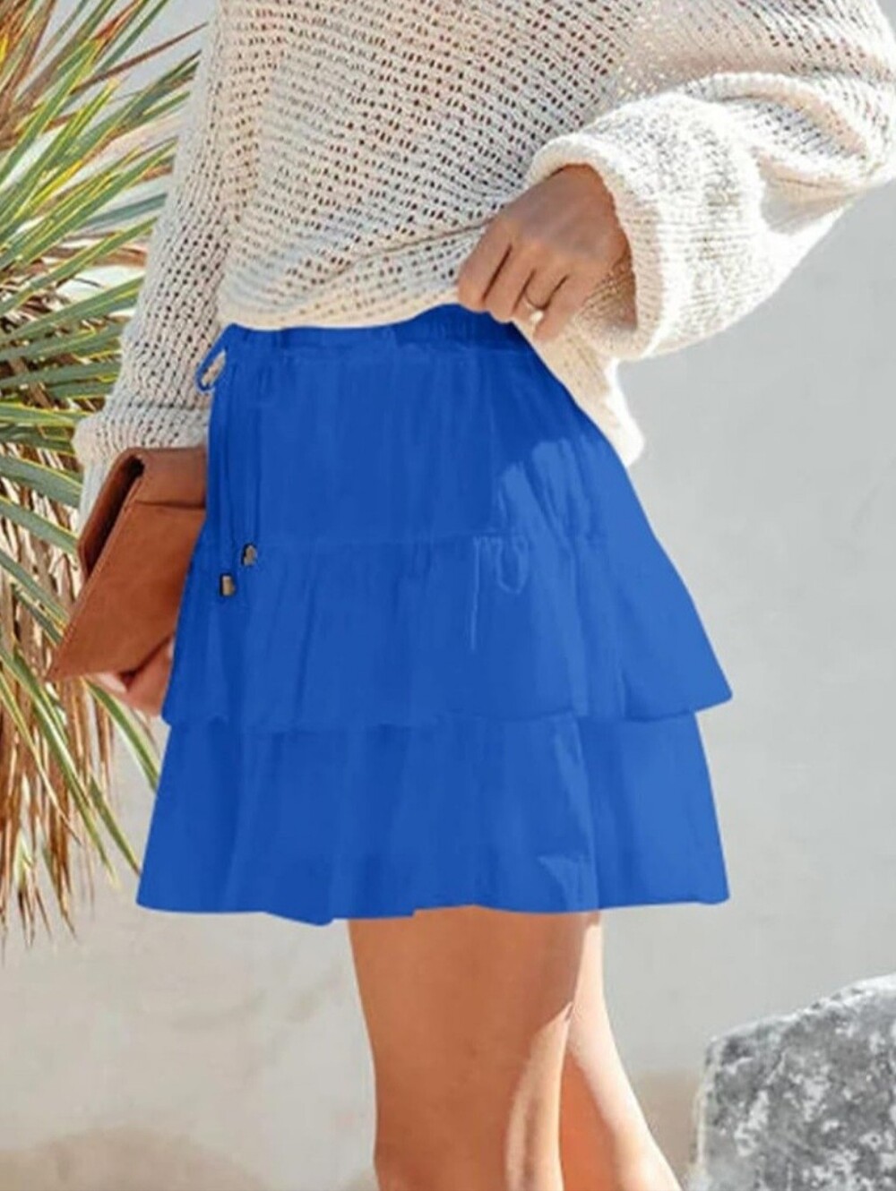 Flowy Shorts for Women Boho Skorts Casual High Waist Mini Skirt Size 2XL